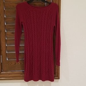 Maroon sweater dress